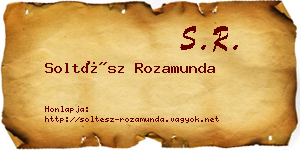 Soltész Rozamunda névjegykártya